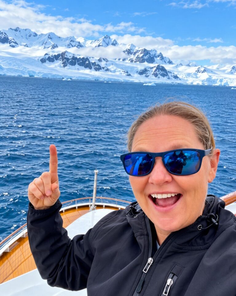 Claire Maguire, Antarctica expedition cruise specialist, exploring Antarctica.