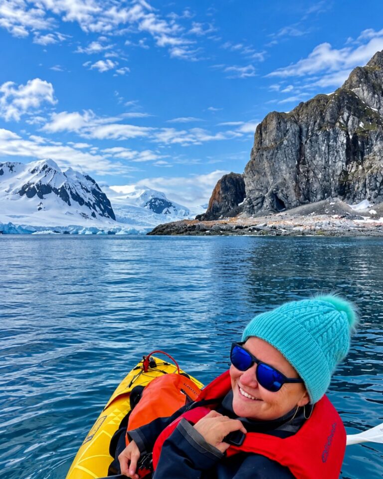 Claire Maguire, Antarctica expedition cruise specialist, exploring Antarctica.