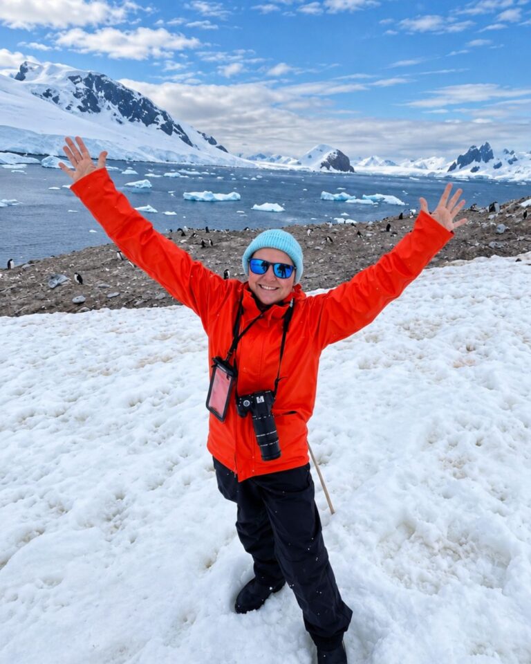Claire Maguire, Antarctica expedition cruise specialist, exploring Antarctica.